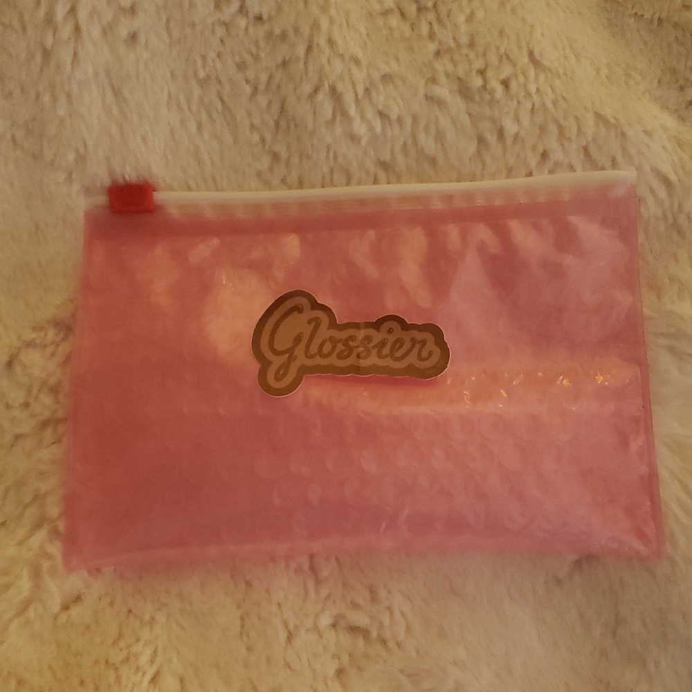 Glossier Pink Clear Cosmetic Pouch